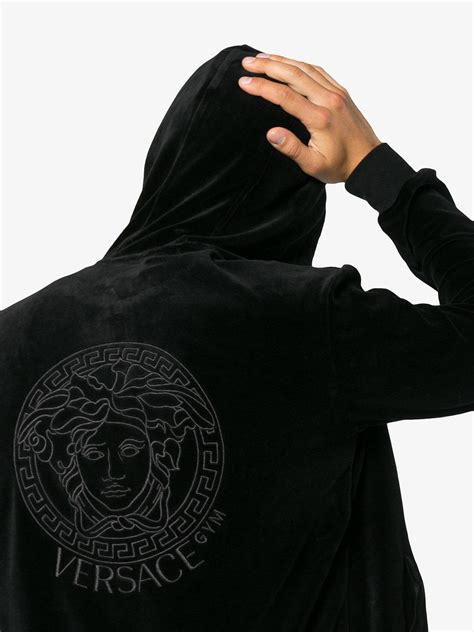 versace hoodie black|Versace hoodie medusa.